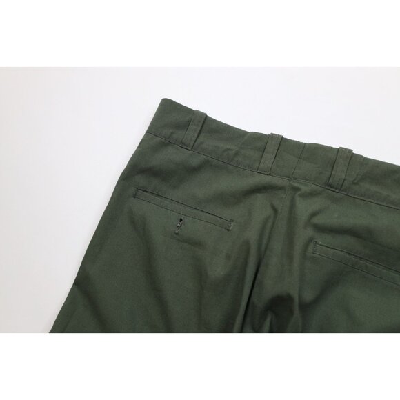Vtg 60s Streetwear Mens 34x31 Lightweight Flared Wide Leg Chino Pants Green USA - Picture 11 of 16